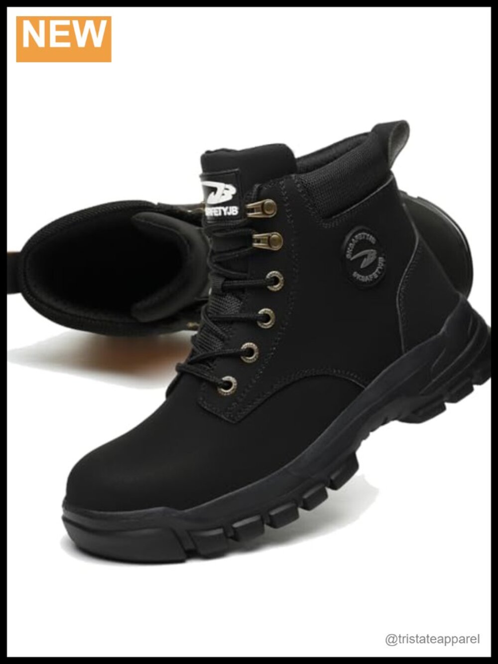 Steel Toe Boots Women Men Waterproof Lightweight Safety Work Shoes Faux Leather